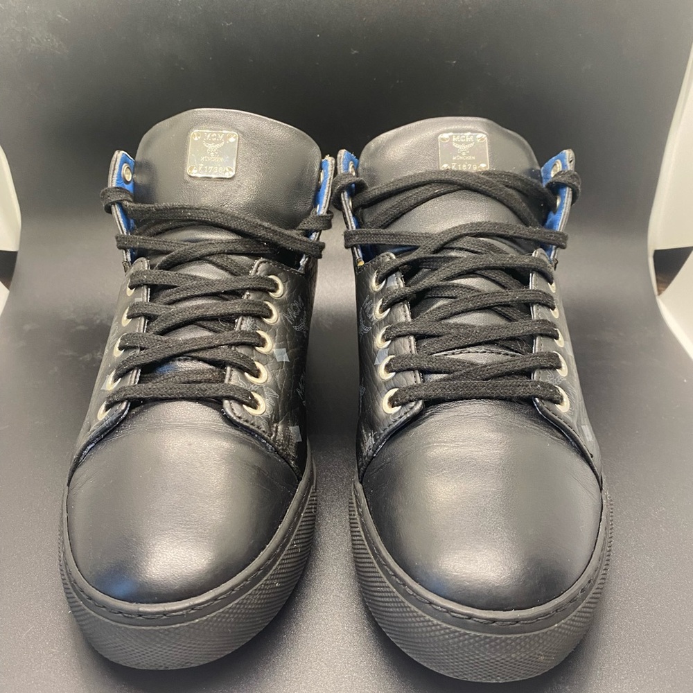 MCM ◆ High Cut Sneakers / 36 / BLK / Leather